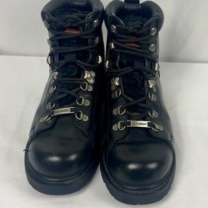 Harley Davidson Women's Black Leather Ankle Boots Excellent 81610 Size 7 M